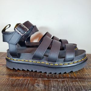 Dr Doc Martens Blaire Hydro Platform Strappy Sandals Womens 9 Black